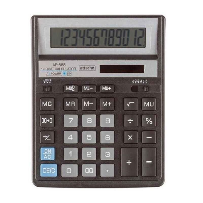 Калькулятор настольный Attache AF-888 (12-разрядный) черный #1