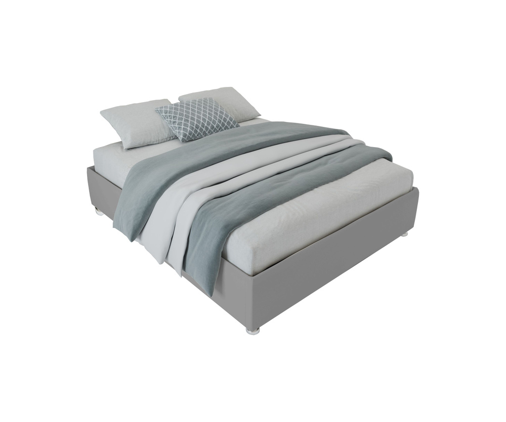 Двуспальная кровать Основание без изголовья 200x200 с подъемным механизмом и с коробом для белья велюр #1