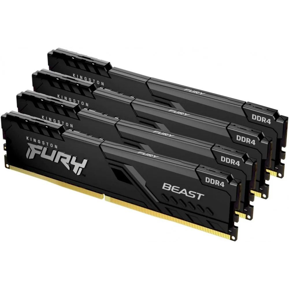 Kingston Fury Оперативная память Beast Black DDR4 2666 МГц 4x32 ГБ (KF426C16BBK4/128)  #1