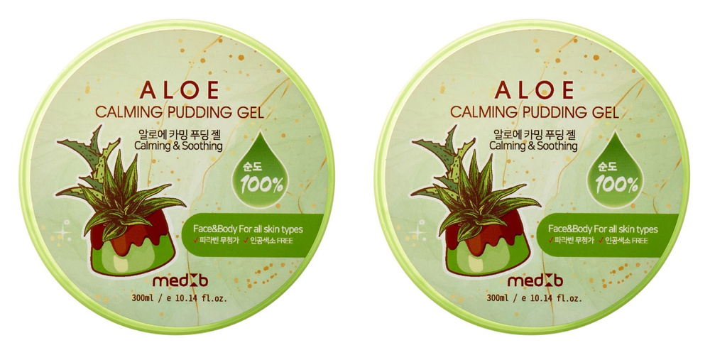 MedB Успокаивающий гель для тела с экстрактом алоэ Aloe Calming Pudding Gel, 300 мл, 2 шт  #1