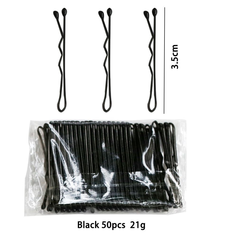 Невидимки для волос волнистые c круглой головкой чёрные 3,5 см (XS) 50шт Premium в Zip пакете  #1