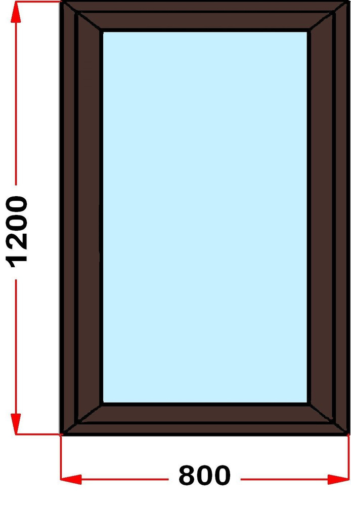 Окно из профиля Grunder 60 мм (1200 x 800), с поворотно-откидной створкой, стеклопакет 2 стекла, левое #1