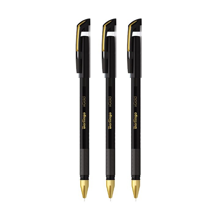 Ручки черные шариковые Berlingo xGold, набор 3 штуки #1