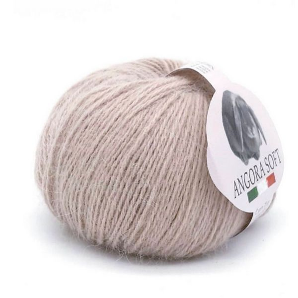 Пряжа Kutnor Angora Soft 25г, 125м (50% ангора, 20% меринос, 30% полиамид), цв. 171 бежевый  #1