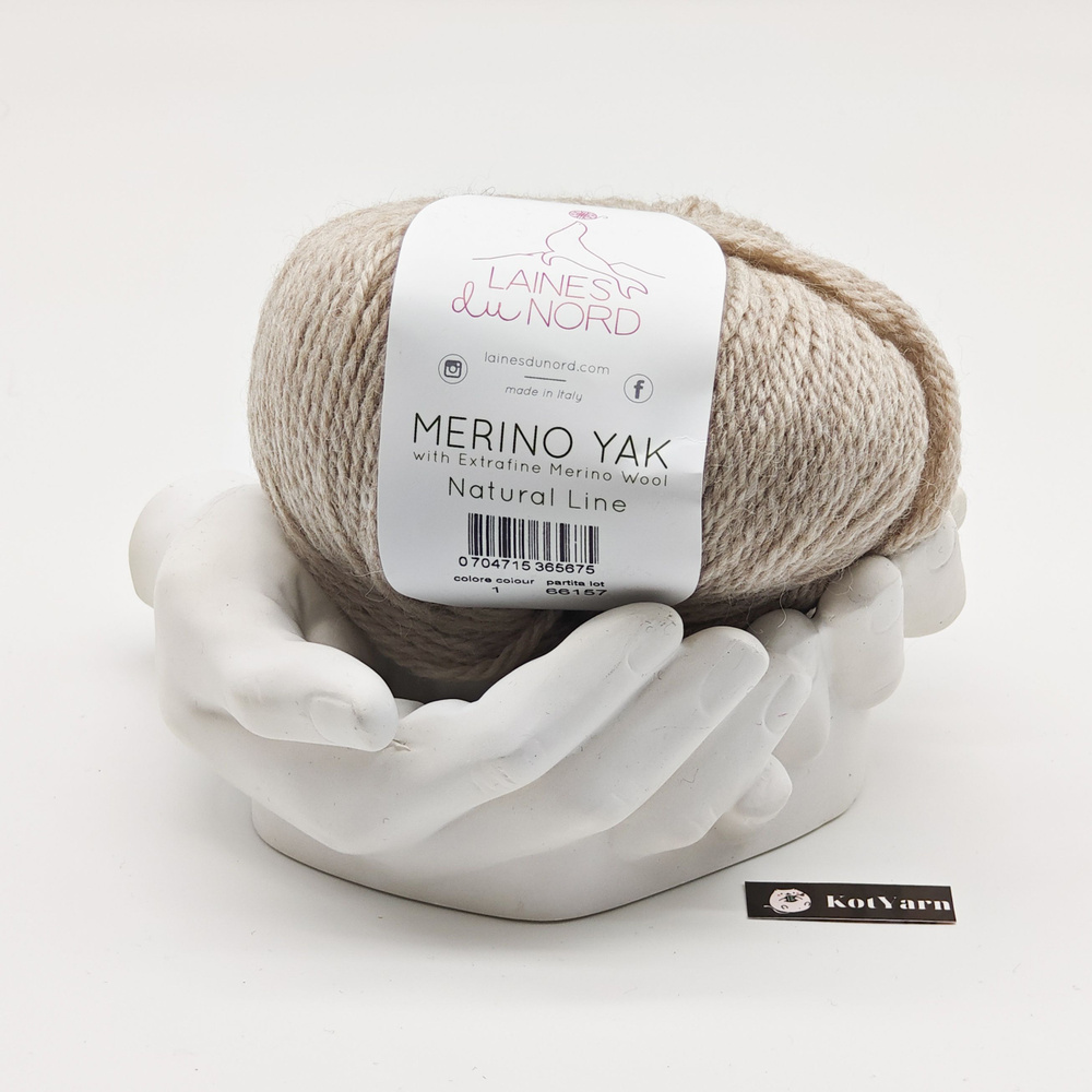 Пряжа Laines du Nord Merino Yak №01 (Меринос + Як) 50гр 115м #1