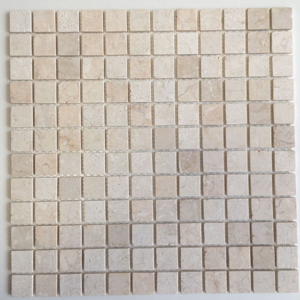 Мозаика из мрамора светло-бежевая (уп. 1 шт) / на сетке / размер листа 298х298 мм / размер элемента 23x23 #1