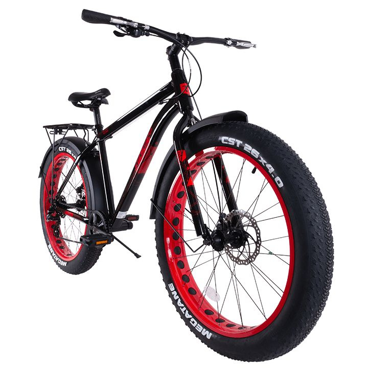 Велосипед 26" (фетбайк) Tech Team FLEX 19" (2024) FATbike красный / алюминиевая рама / 8 скоростей / #1