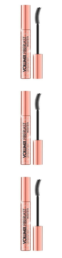 Eveline Cosmetics Тушь для ресниц Volumix Fiberlast, с эффектом накладных ресниц, черная, 10 мл., 3 шт. #1