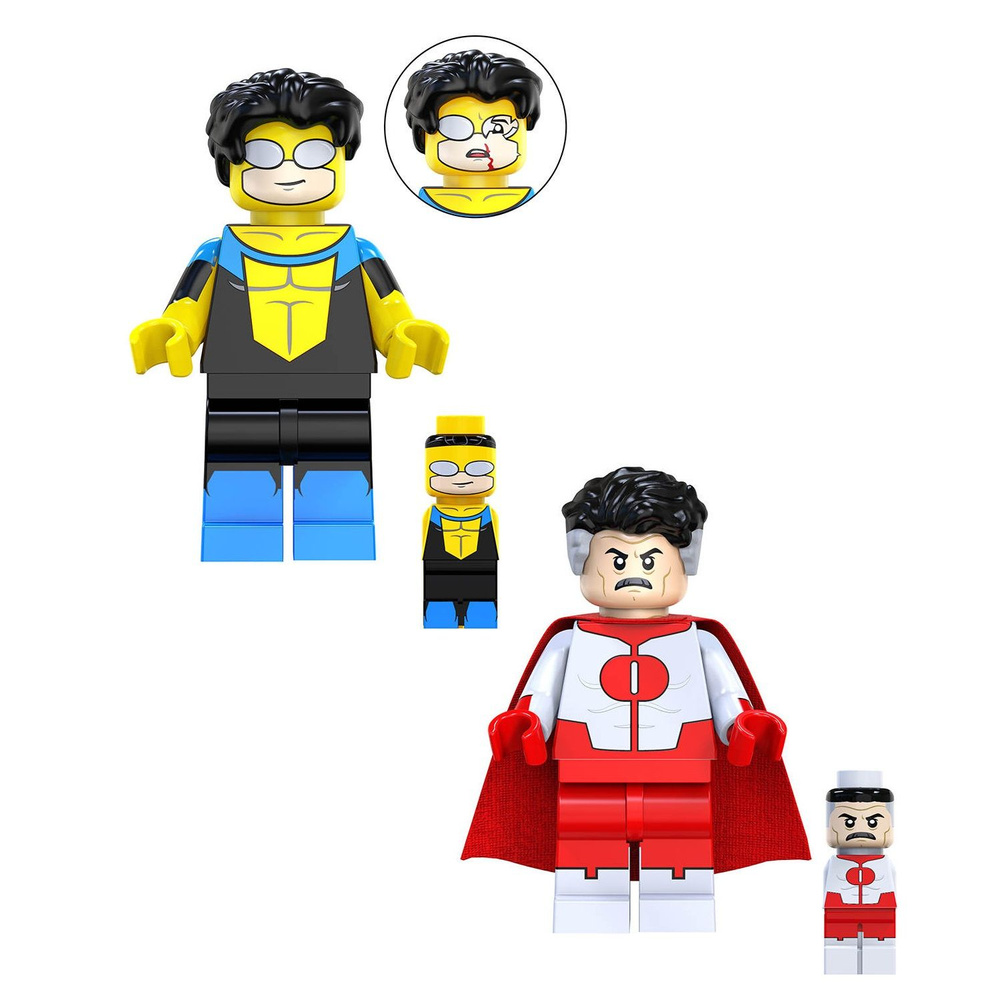 Набор минифигурок Супергерои Омни-Мэн и Неуязвимый 2 шт / совместим с конструктором лего  #1
