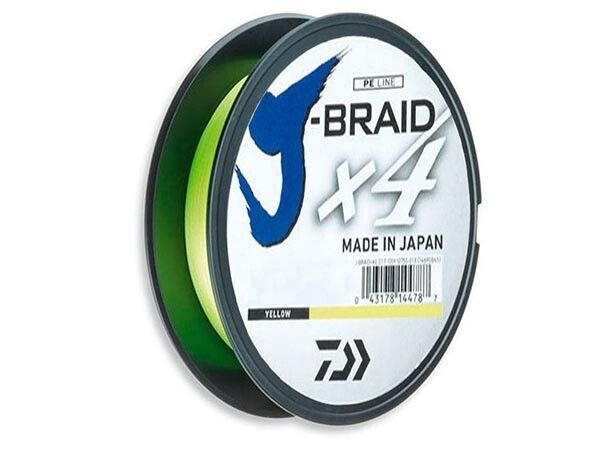 Плетеный шнур Daiwa J-Braid X4 Yellow 0.19мм 135м #1