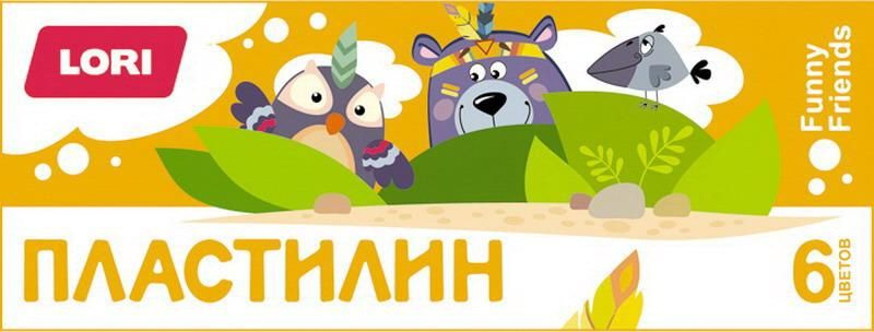 Пластилин FUNNY FRIENDS, 6 цветов, по 15 гр., без европодвеса #1