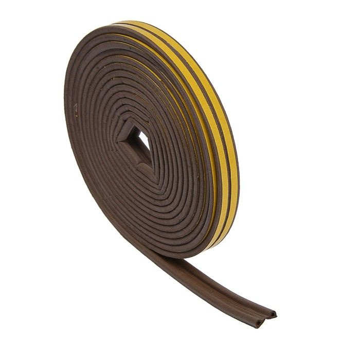 Уплотнитель резиновый ТУНДРА, профиль Р, размер 5.5х9 мм, коричневый, в упаковке 10 метров  #1
