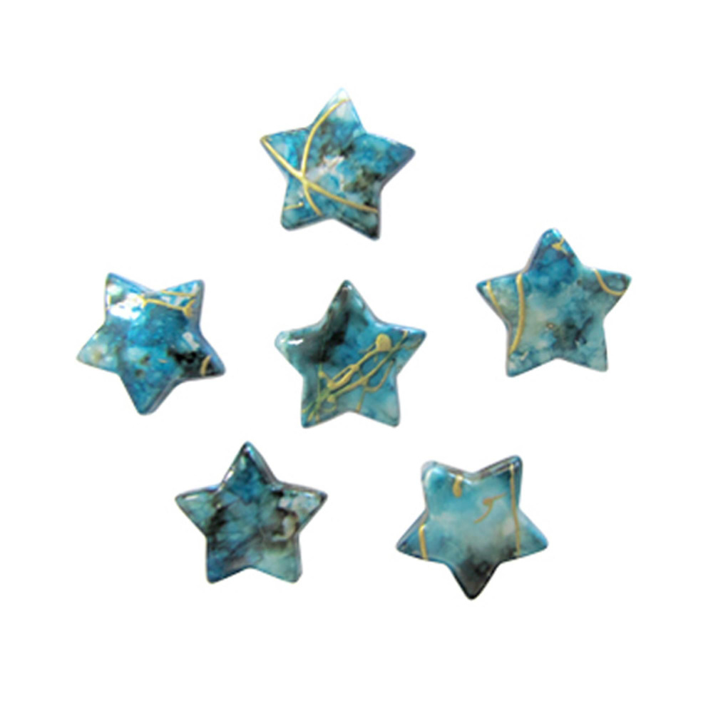 Декоративные бусины Звезды бирюзовые 2,3см х 1,8см 20 шт #1