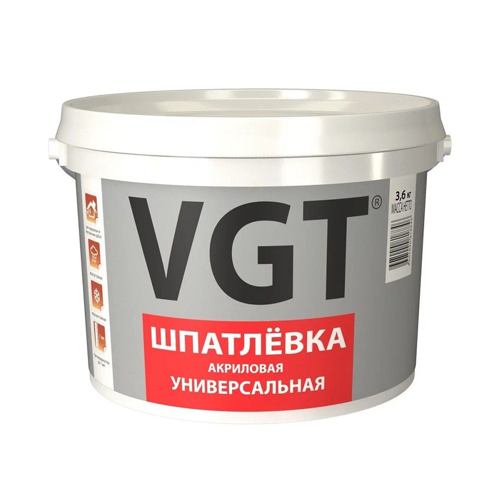 Шпатлевка акриловая универсальная VGT (3,6кг) #1