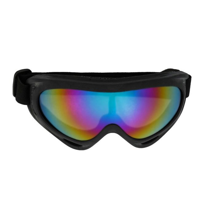 Очки-маска для езды на мототехнике Sima-land стекло фиолетовый хамелеон, черные (4295588)  #1