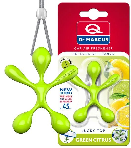 Dr.Marcus Человечек LUCKY TOP Нейтрализатор/ ароматизатор запахов для автомобиля, Green Citrus зеленый #1