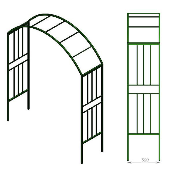 Арка садовая для вьющихся растений, разборная, Лофт - зеленая . 175 х 224 х 50 см.  #1