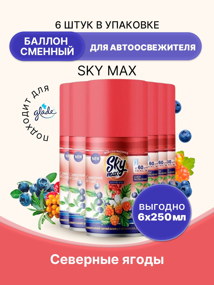 SKY MAX Освежитель для диспенсера Северные ягоды 250мл/6шт #1