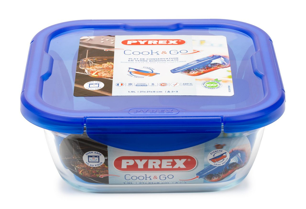 Форма Pyrex Cook&Go с крышкой 21 x 21 x 8см, 1.9л #1