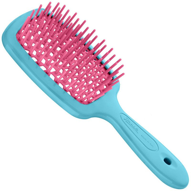Щетка Janeke Superbrush для волос, бирюзово-розовая #1
