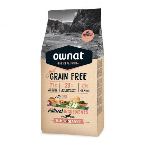 Ownat Grain Free Just Сухой корм беззерновой для собак, с лососем и морепродуктами, 3 кг  #1