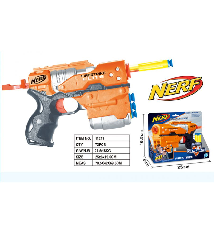 Бластер Нерф Элит Фаерстрайк Nerf Elite FireStrike - пистолет детский, револьвер, бластер с мягкими патронами #1