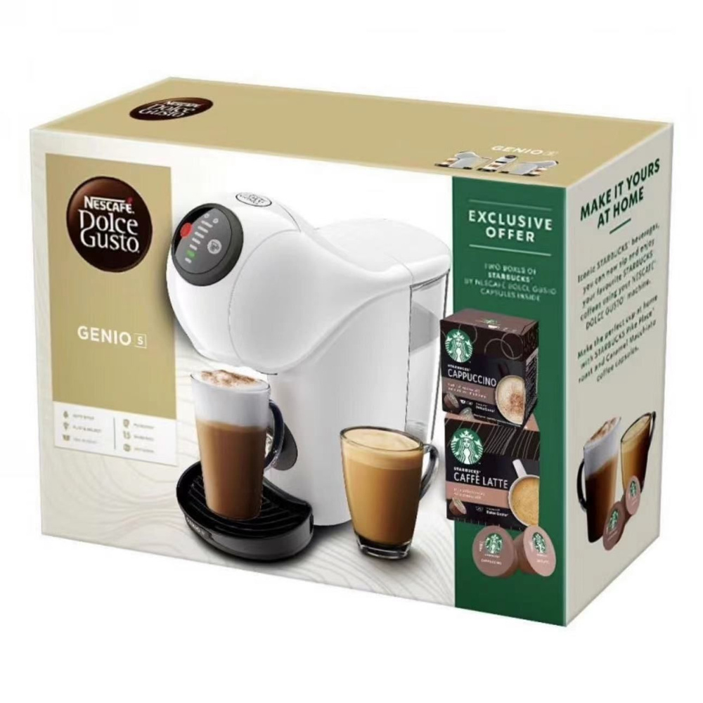 Krups Капсульная кофемашина Dolce Gusto Genio S Набор подарочных коробок с капсулами, бежевый, кремовый #1