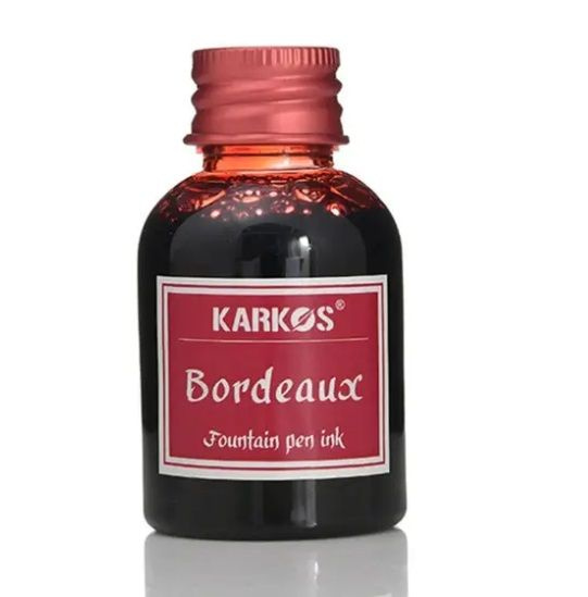 Чернила во флаконе 30 мл. бордовые Karkos Bordeaux Fountain pen Ink #1