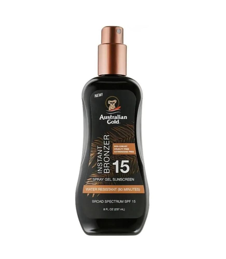 SPF 15 Spray Gel With Bronzer, Australian Gold, Солнцезащитный спрей-гель с бронзатором, 237мл  #1