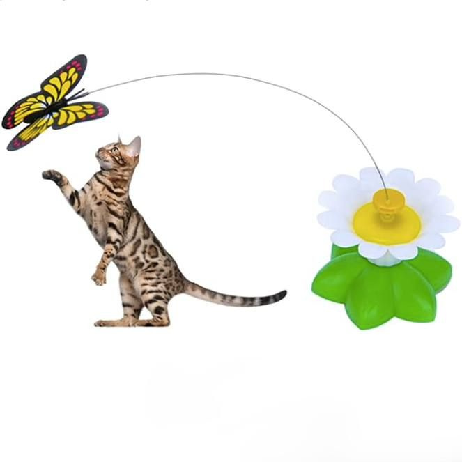 Интерактивная игрушка для кошек "Вращающаяся бабочка" #1