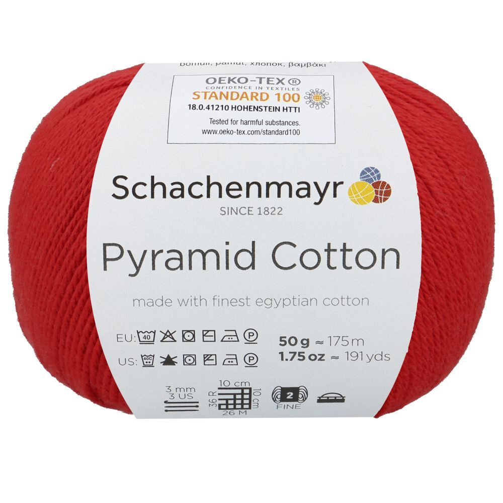 Пряжа для вязания Schachenmayr Pyramid Cotton (00030 Rot) 1 моток 50г/175м #1