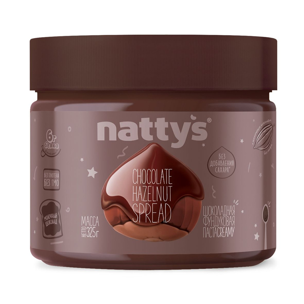 Шоколадная паста Nattys Choconut с молочным шоколадом и фундуком, 325 г  #1