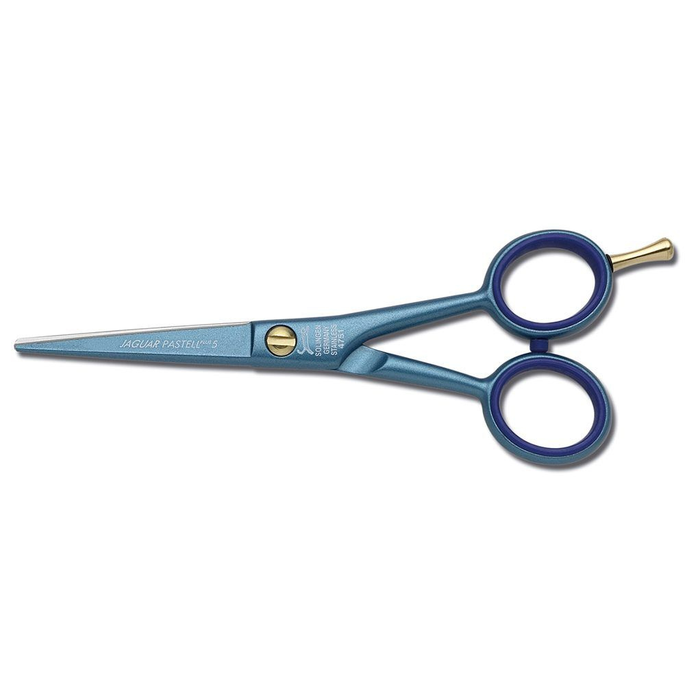 4751-3 Ножницы парикмахерские прямые Pastell Plus титановое покрытие синие 5.0" JAGUAR  #1
