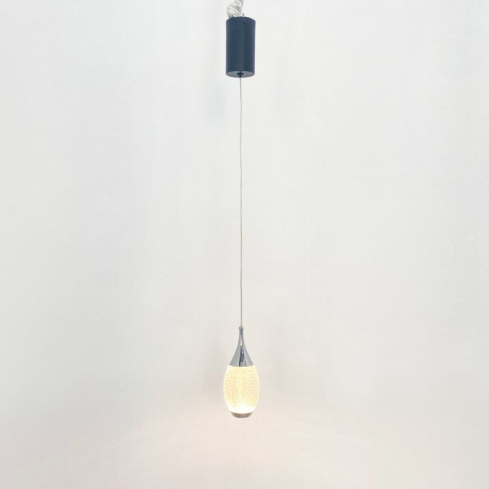 Подвесной светодиодный светильник серебристый, регулируемая высота, LED, цвет хром  #1