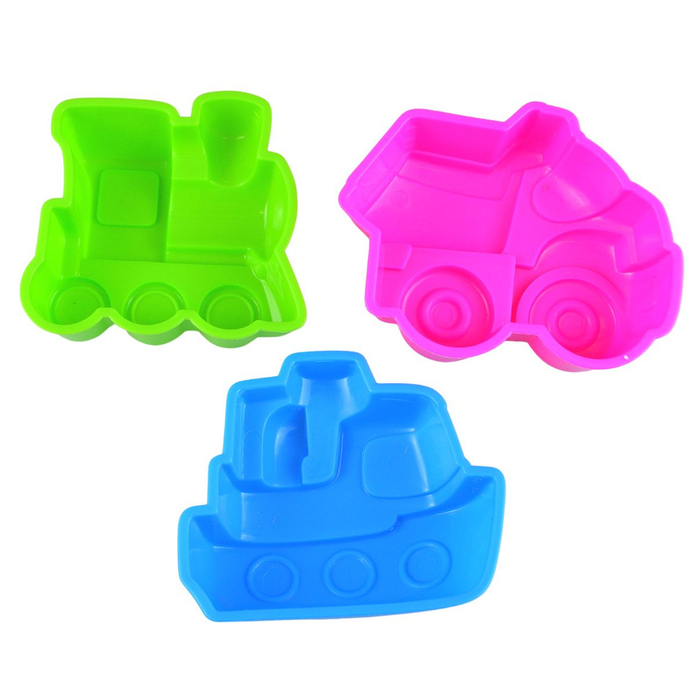 Формочки для песочницы "Транспорт", игрушки для купания, детский набор из 3 - х штук  #1