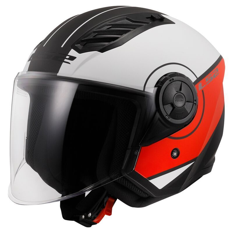 Открытый шлем для мотоциклистов LS2 OF616 AIRFLOW 2 COVER Matt White Red 3XL мотоэкипировка мотозащита #1