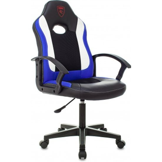 Кресло геймерское Zombie 11LT черный/синий текстиль/эко.кожа крестов. пластик  #1