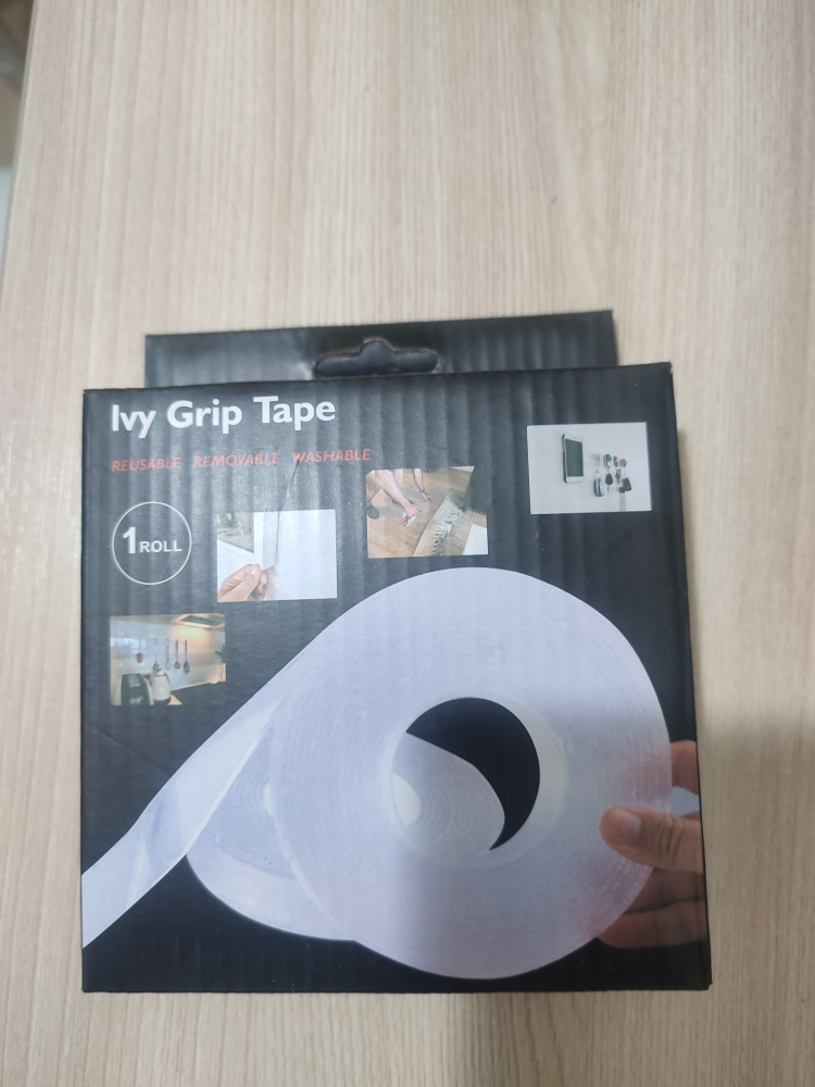 Ivy Grip Tape многоразовая прозрачная крепежная лента / Универсальный двусторонний скотч нано / Крепеж #1