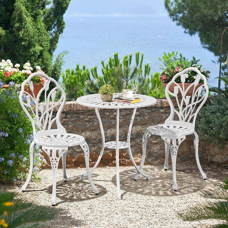 Комплект садовой металлической мебели, для дачи, для сада, Обеденный стол 1 шт , Стулья садовые 2 шт. #1