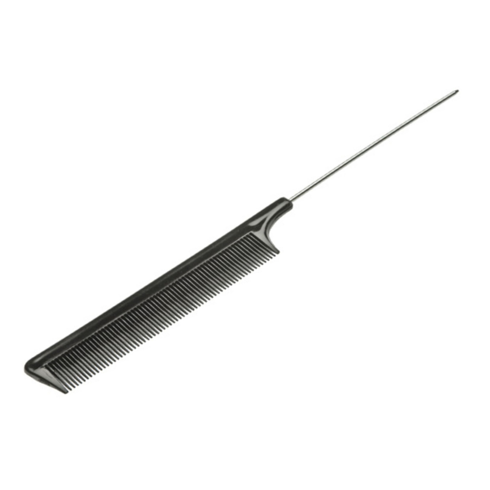EUROSTIL Расчёска с металлическим хвостом для пробора, чёрная, 21,5 см  #1