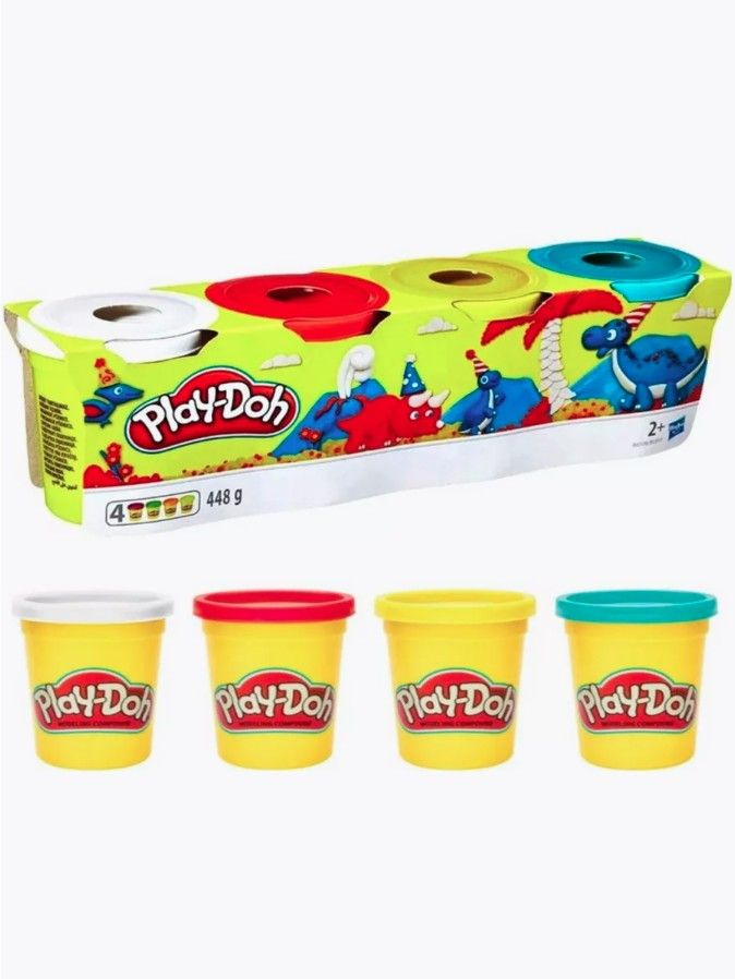 Пластилин Hasbro Play-Doh (4 баночки 448 грамм) #1