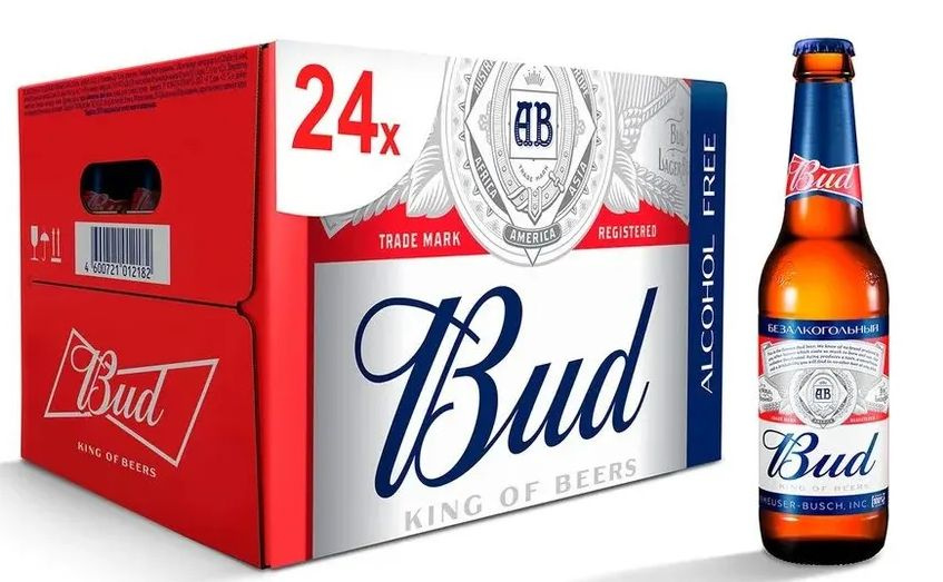 Безалкогольное пиво "BUD " (Бад) пастеризованное 0,33 л. ( 24 шт.в ...