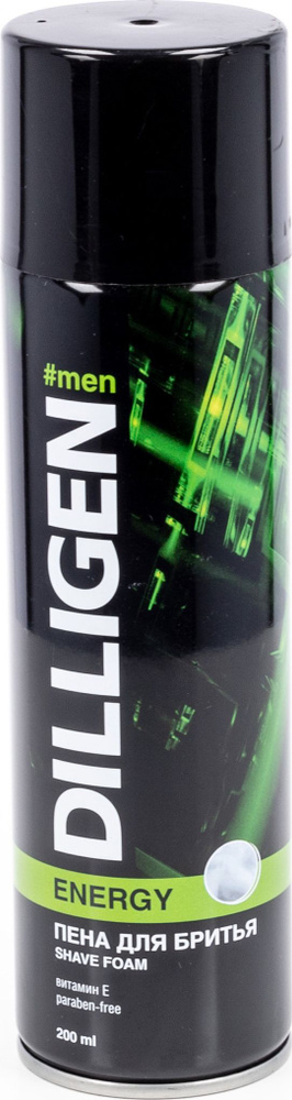 DILLIGEN / Диллиген Energy Пена для бритья увлажняющая, с витамином Е, 200мл / уход за кожей лица для #1