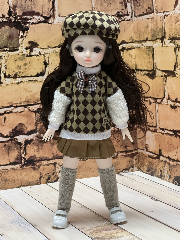 Кукла шарнирная 30 см с одеждой, / милашка с большими глазами, для девочки, Коллекционная / №10  #1
