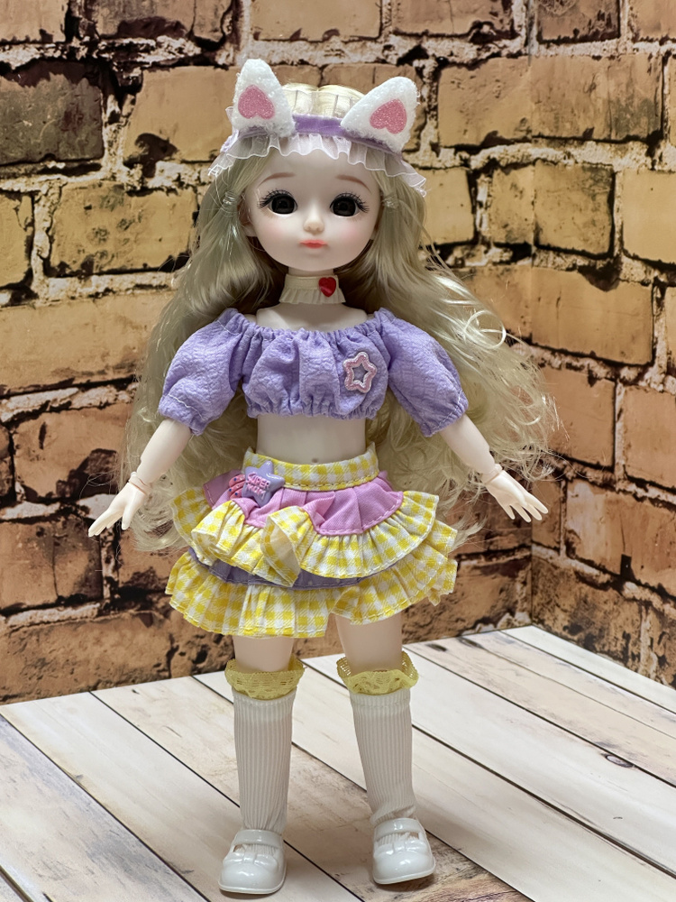 Кукла шарнирная 30 см с одеждой, / милашка с большими глазами, для девочки, Коллекционная / №14  #1