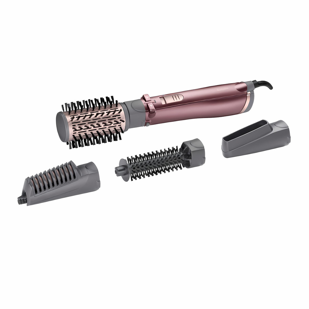 BaByliss Фен-щетка для волос AS960E 1000 Вт, кол-во насадок 4, бордовый  #1