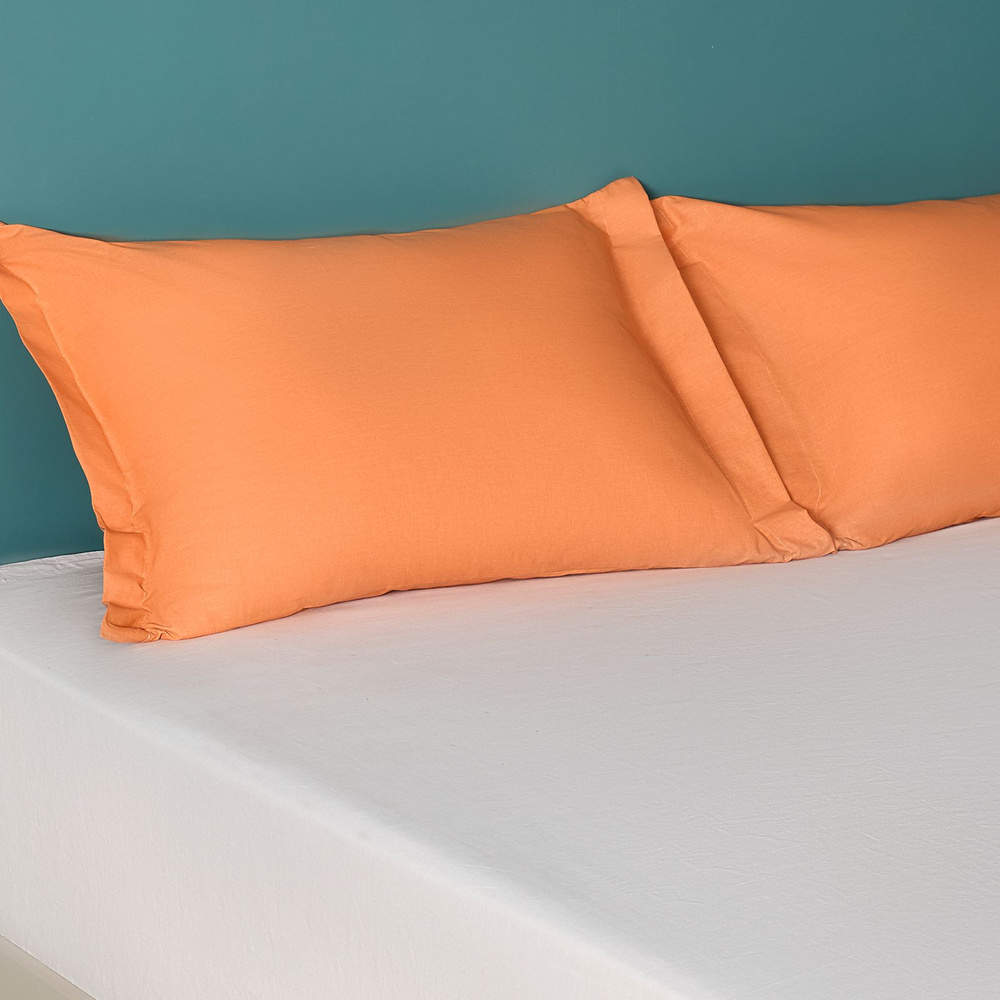 Комплект наволочек с ушками перкаль 50х70 (2 шт.) "Cozy Home" Night Ocean рис. 24370 - 17 Orange  #1