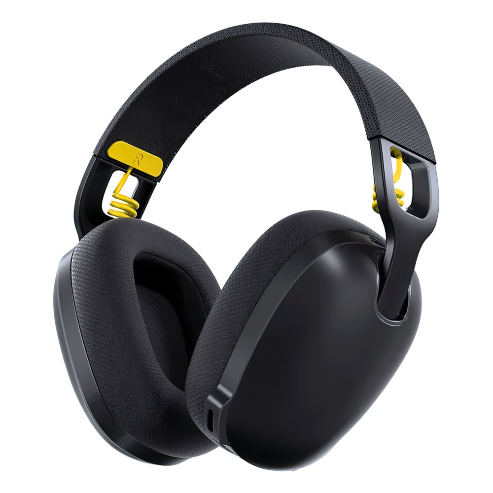 Наушники беспроводные с микрофоном, Bluetooth, 3.5 мм, microUSB, черный матовый, желтый  #1