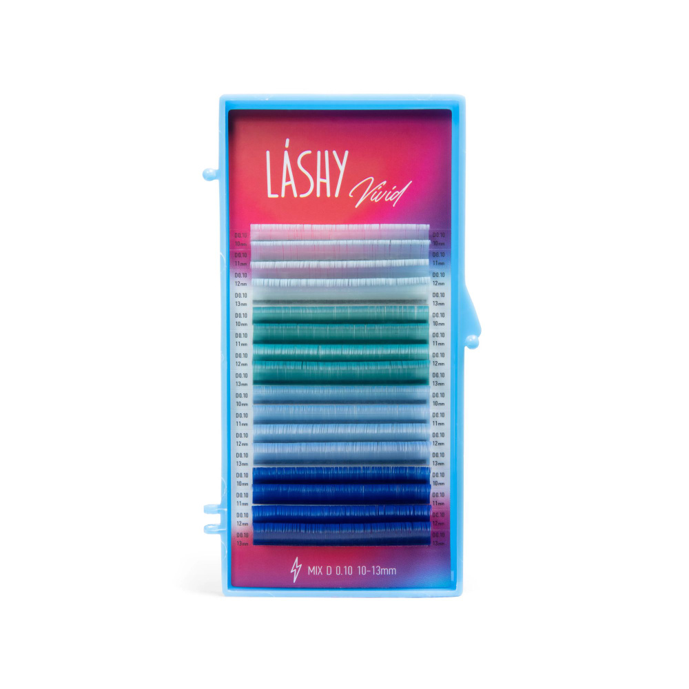 Ресницы цветные LASHY Vivid Frost - 16 линий - MIX D 0.07 10-13mm #1