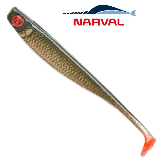 Приманка силиконовая Narval Fishing Skinny 12cm цв. #046-Balck Silver / Виброхвост Нарвал на судака, #1